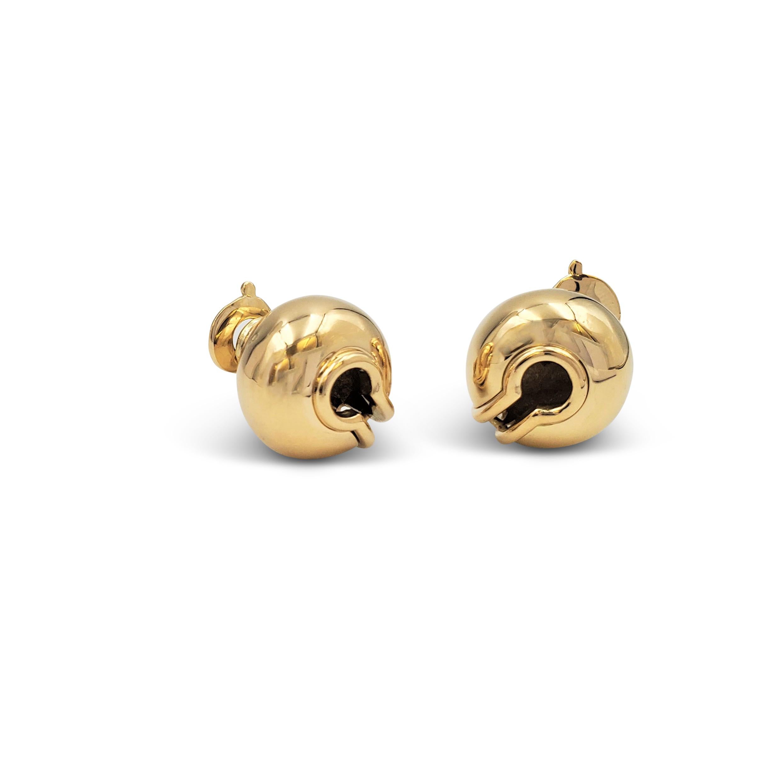 Vintage Marina B. Yellow Gold 'Campanelle' Earrings In Excellent Condition In New York, NY