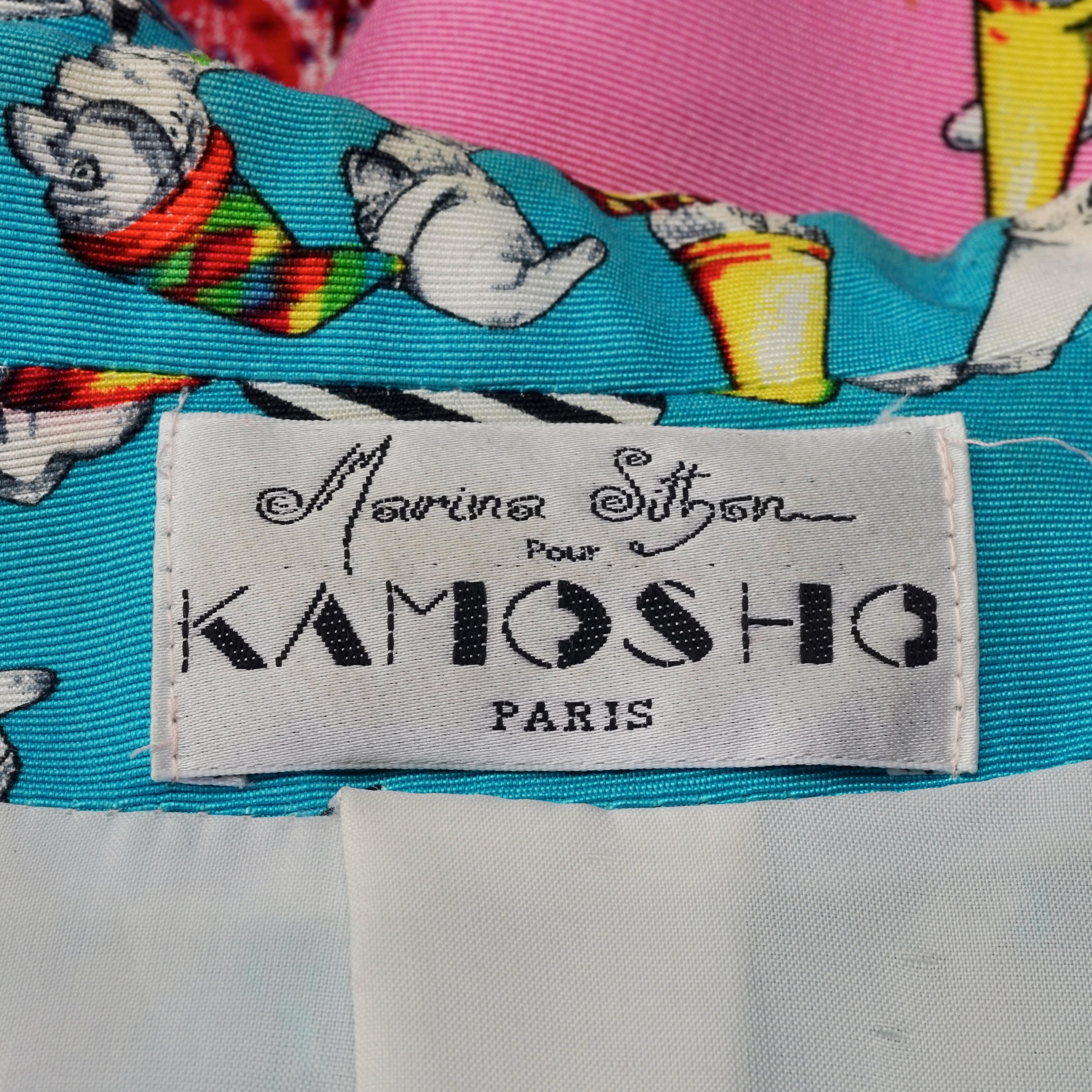 Vintage MARINA SITBON for KAMOSHO Paris Gnome Print Novelty Jacket For Sale 5