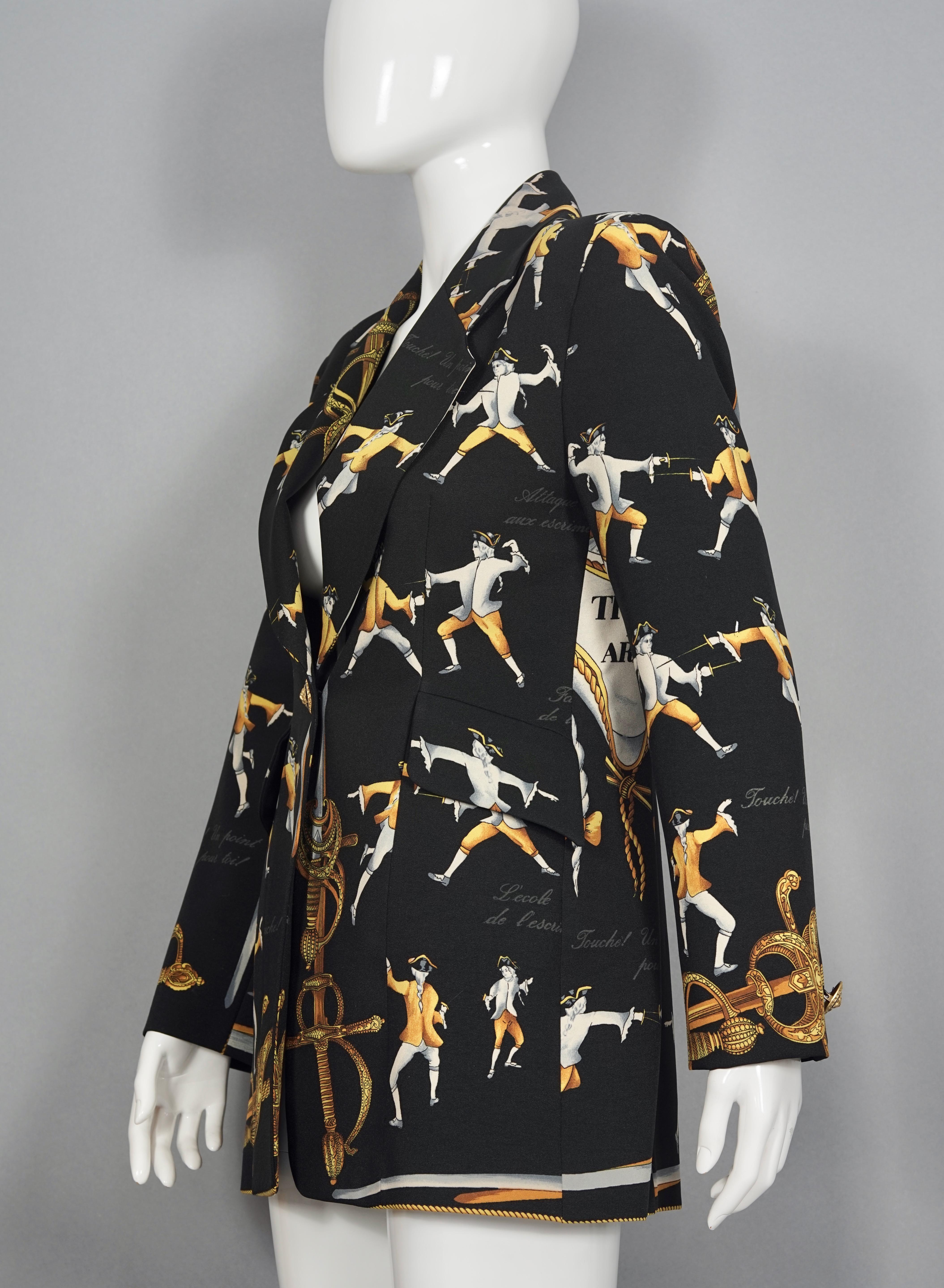 MARINA SITBON KAMOSHO Paris „Traite des Armes“ Feine Neuheitsjacke (Schwarz) im Angebot