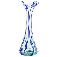 Marineblaue Vintage-Vase:: Italien:: 1950er Jahre