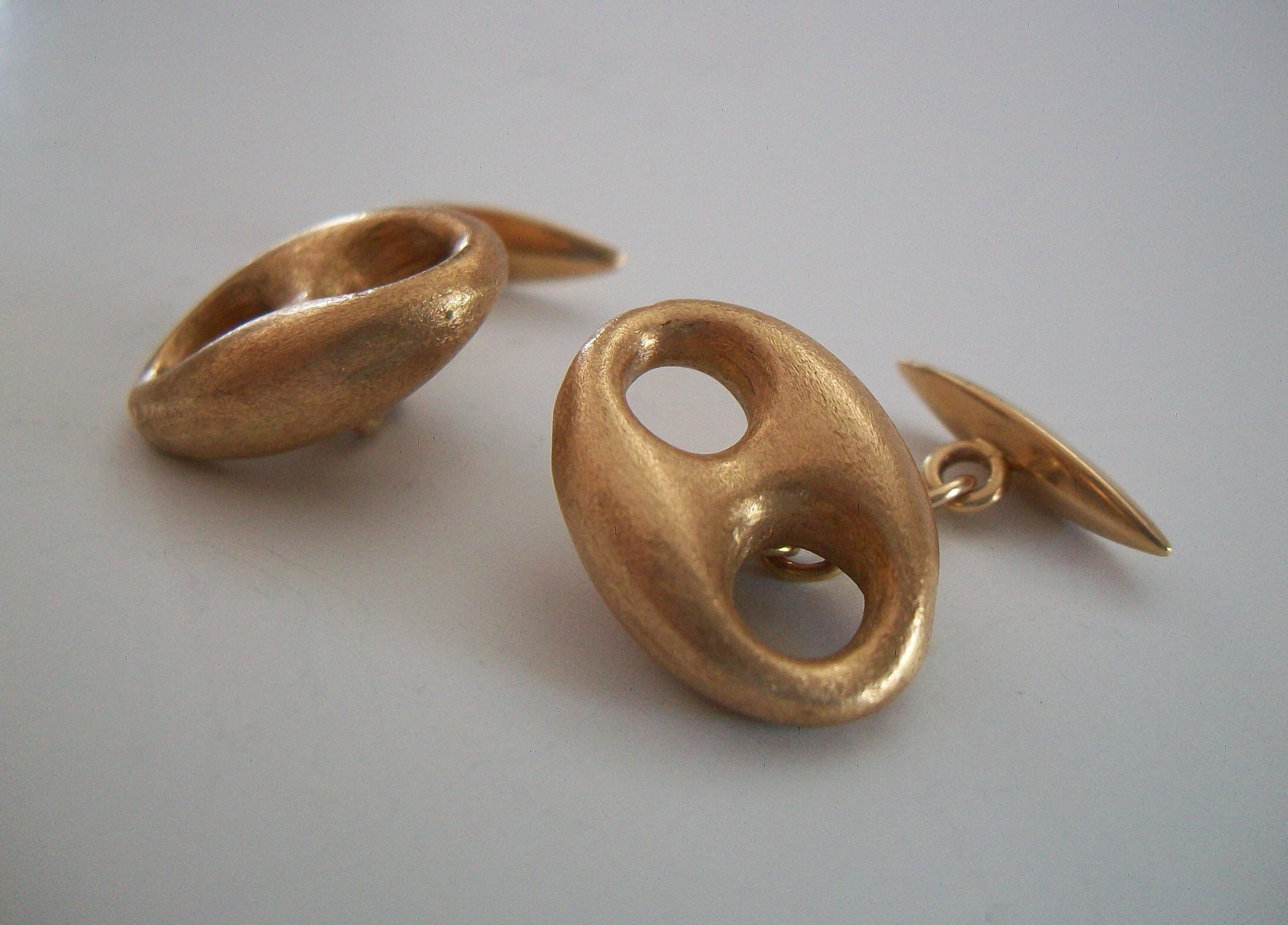 Vintage Mariner Link 18K Gold Cufflinks - Italy (Arezzo) - Mid 20th Century For Sale 4
