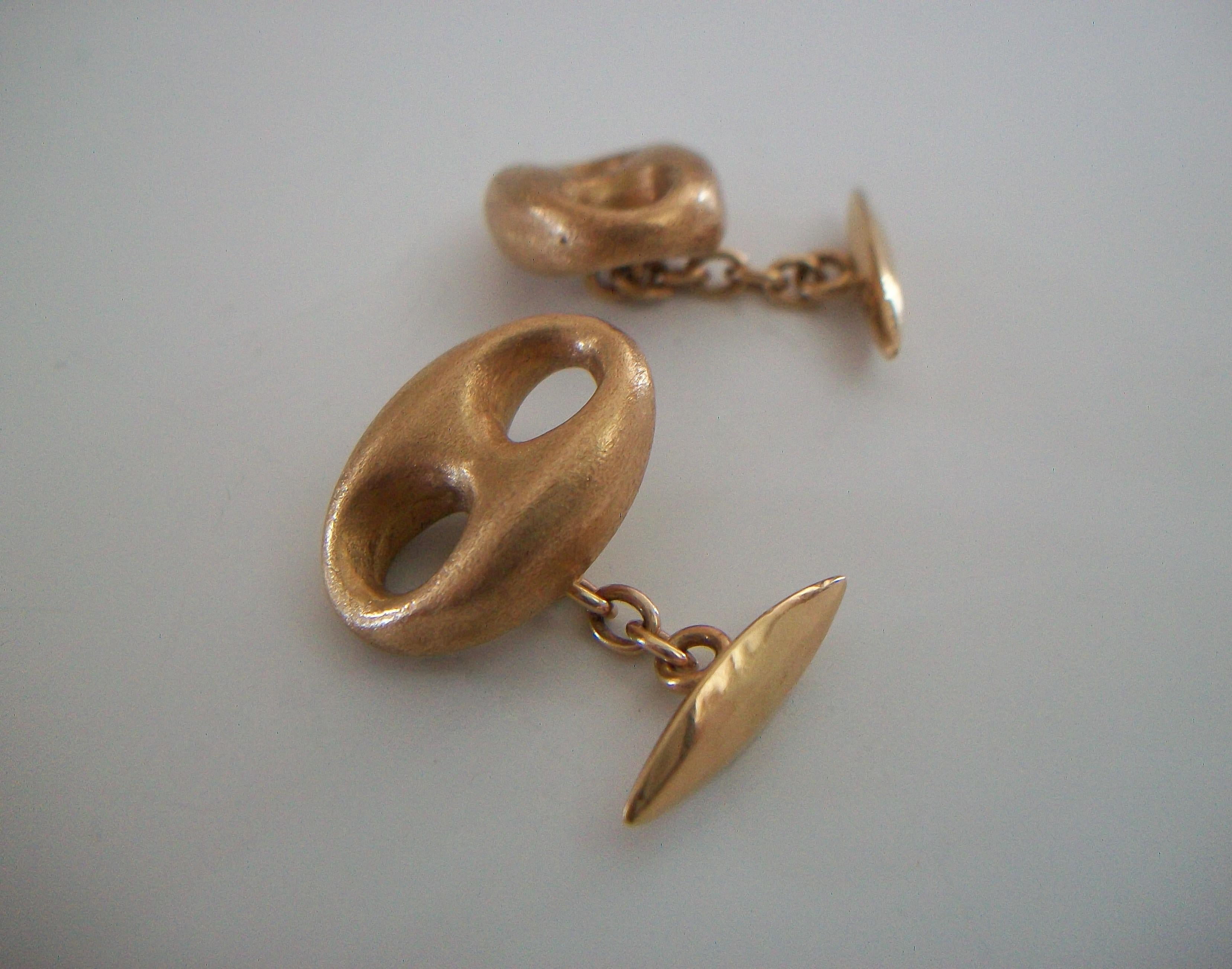 Vintage Mariner Link 18K Gold Cufflinks - Italy (Arezzo) - Mid 20th Century For Sale 5