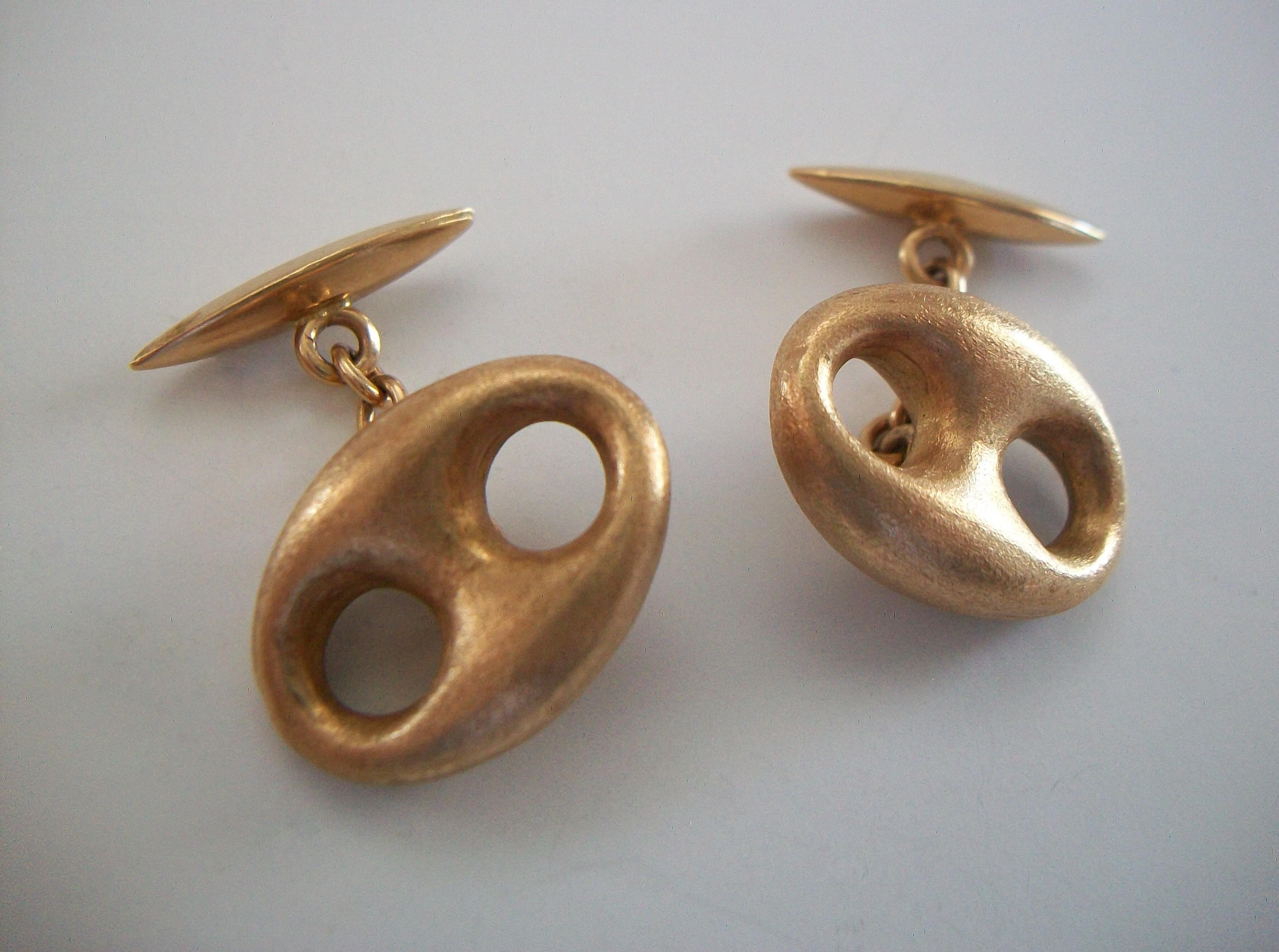 Vintage Mariner Link 18K Gold Cufflinks - Italy (Arezzo) - Mid 20th Century For Sale 6