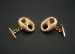 Vintage Mariner Link 18K Gold Cufflinks - Italy (Arezzo) - Mid 20th Century