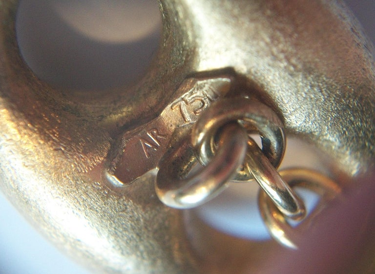 Boutons De Manchette Vintage En Or 18 Carats D'Italie – Style Barre Arezzo, Or Jaune Et Blanc