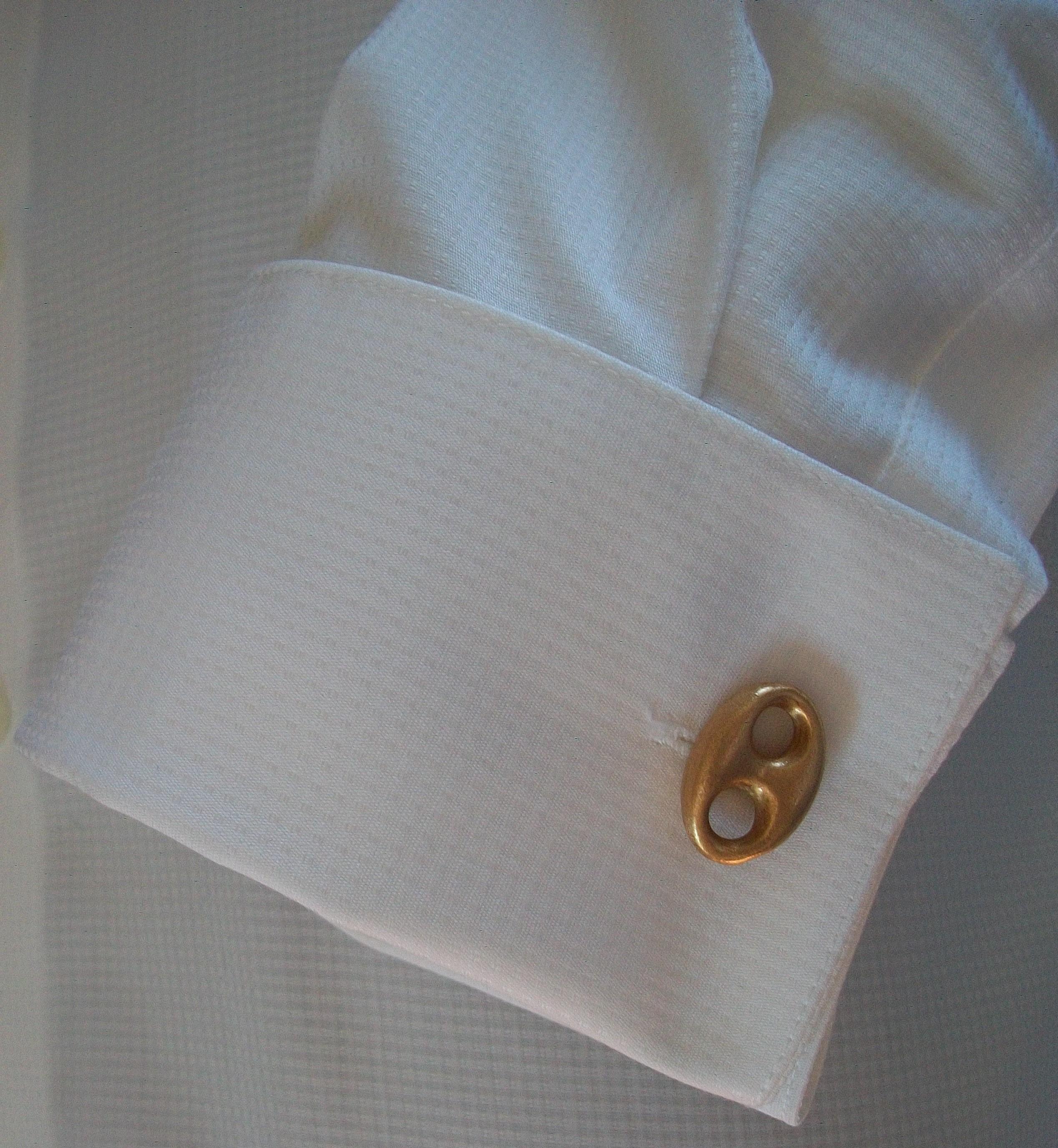 Vintage Mariner Link 18K Gold Cufflinks - Italy (Arezzo) - Mid 20th Century For Sale 1