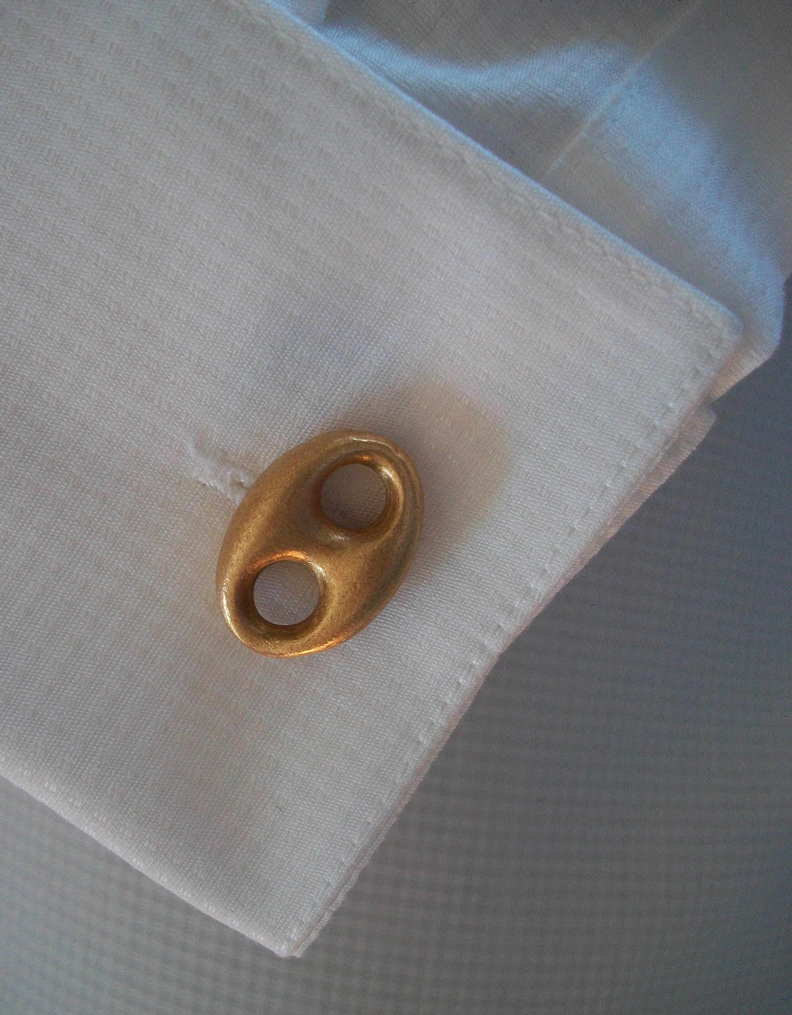 Vintage Mariner Link 18K Gold Cufflinks - Italy (Arezzo) - Mid 20th Century For Sale 2