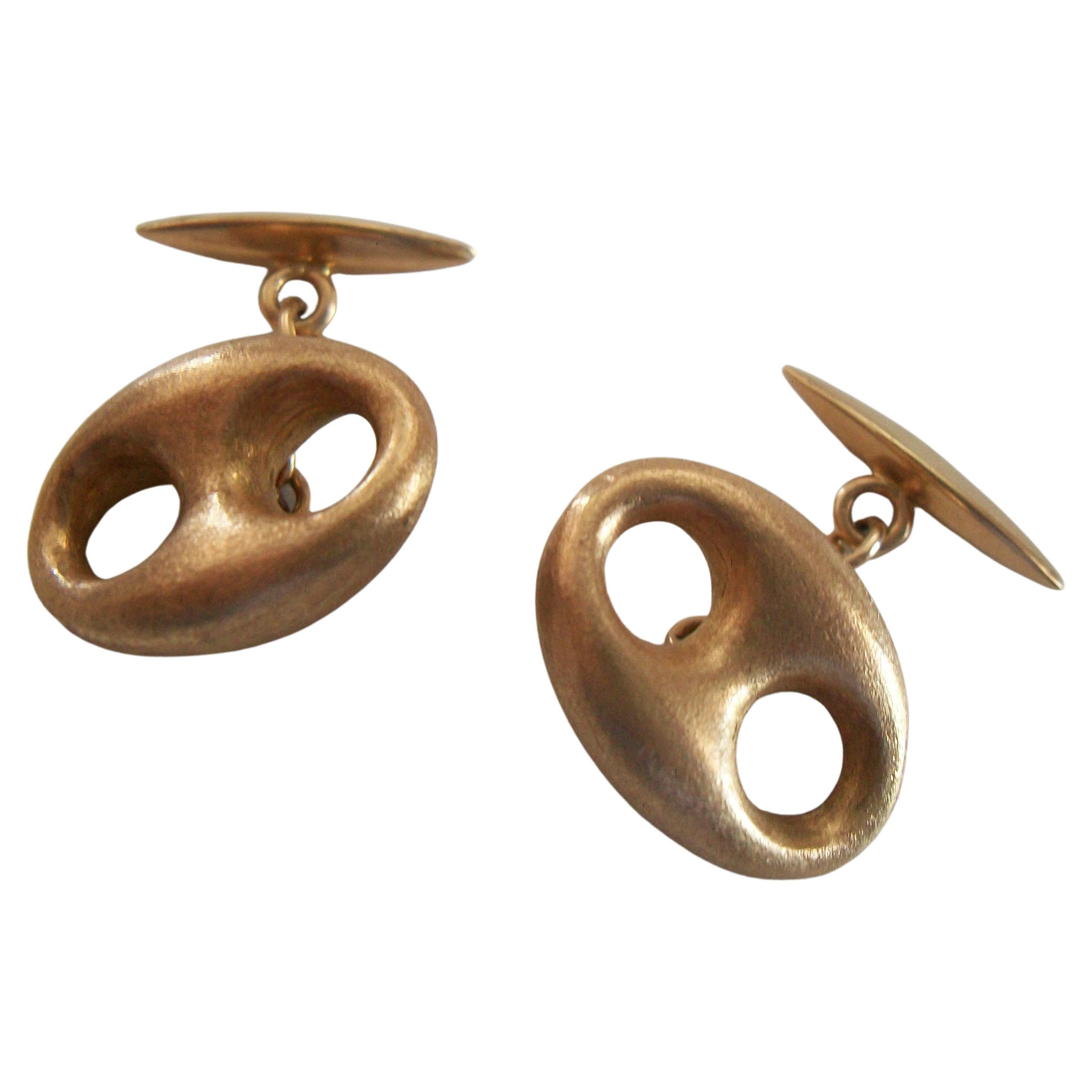 Vintage Mariner Link 18K Gold Cufflinks - Italy (Arezzo) - Mid 20th Century