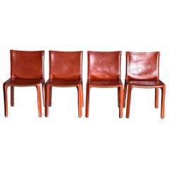 Vintage Mario Bellini for Cassina Cab Chairs, Model 412- Set of Four