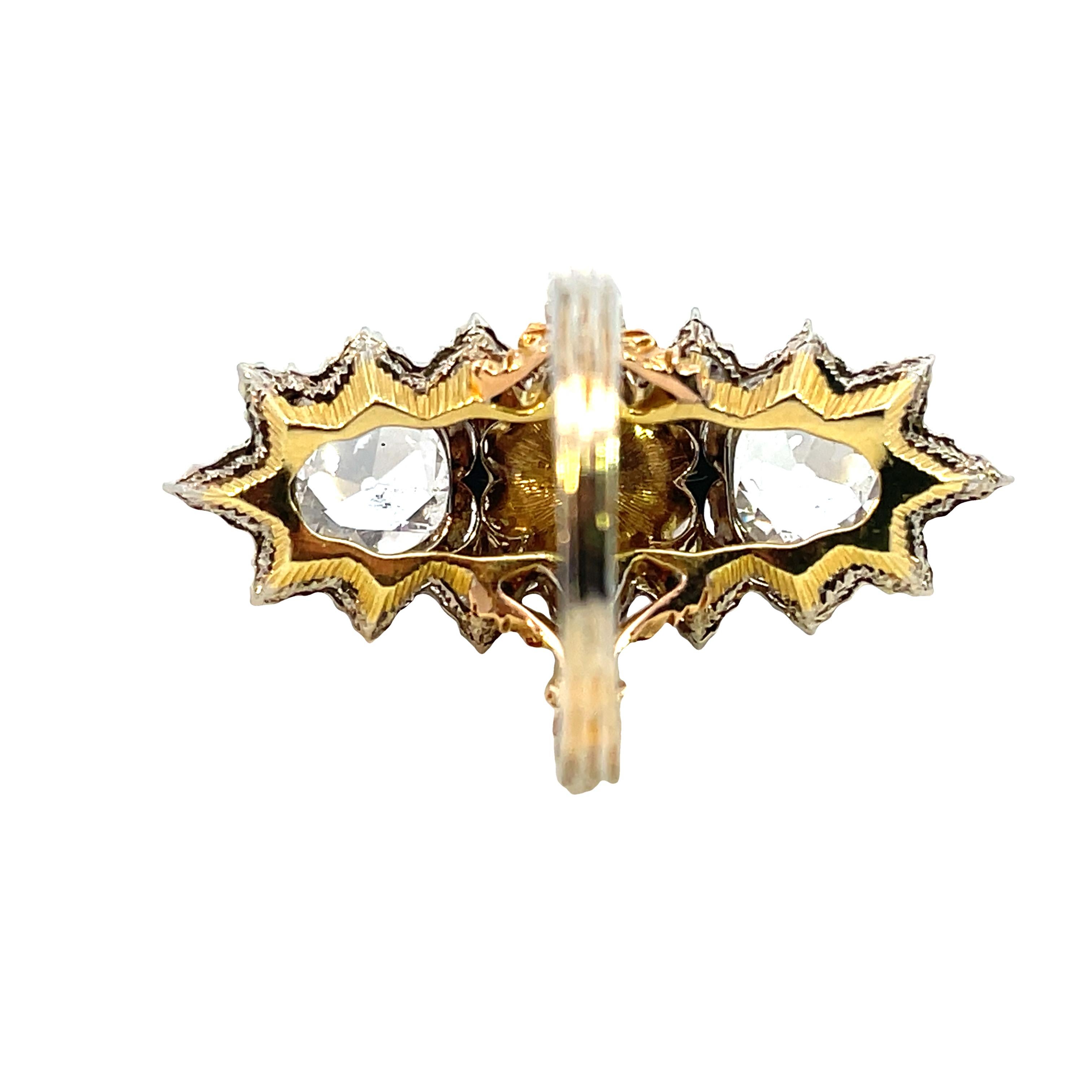 Taille coussin antique Bague vintage en diamant et perle de Mario Buccellati en vente