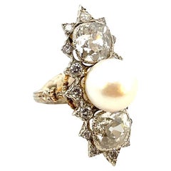 Vintage Mario Buccellati Diamond and Pearl Ring