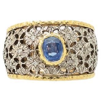 Vintage Mario Buccellati Sapphire And Diamond Ring