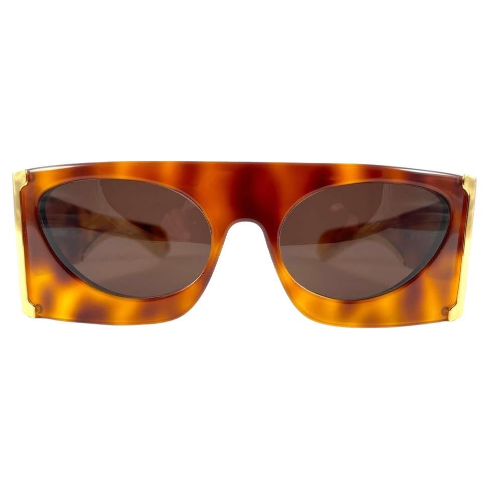 Vintage Mario Valentino Tortoise Theatrical  1980's Sunglasses Made In Italy For Sale