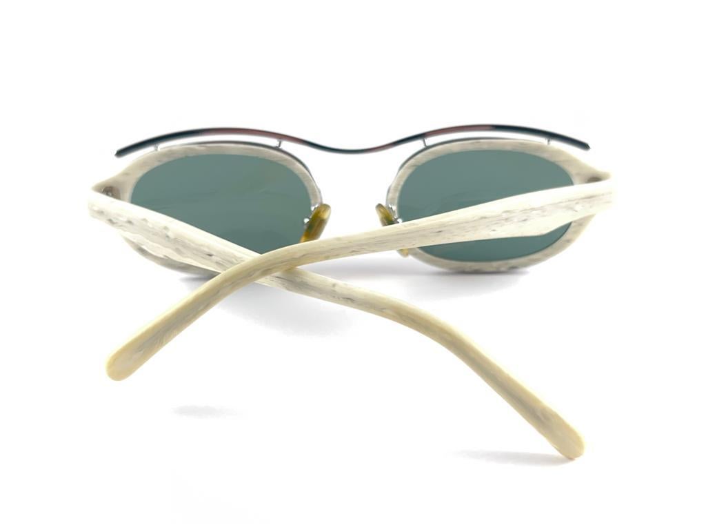Vintage Marithe Francois Girbaud Oval Green Lenses 1980's Sunglasses France 6