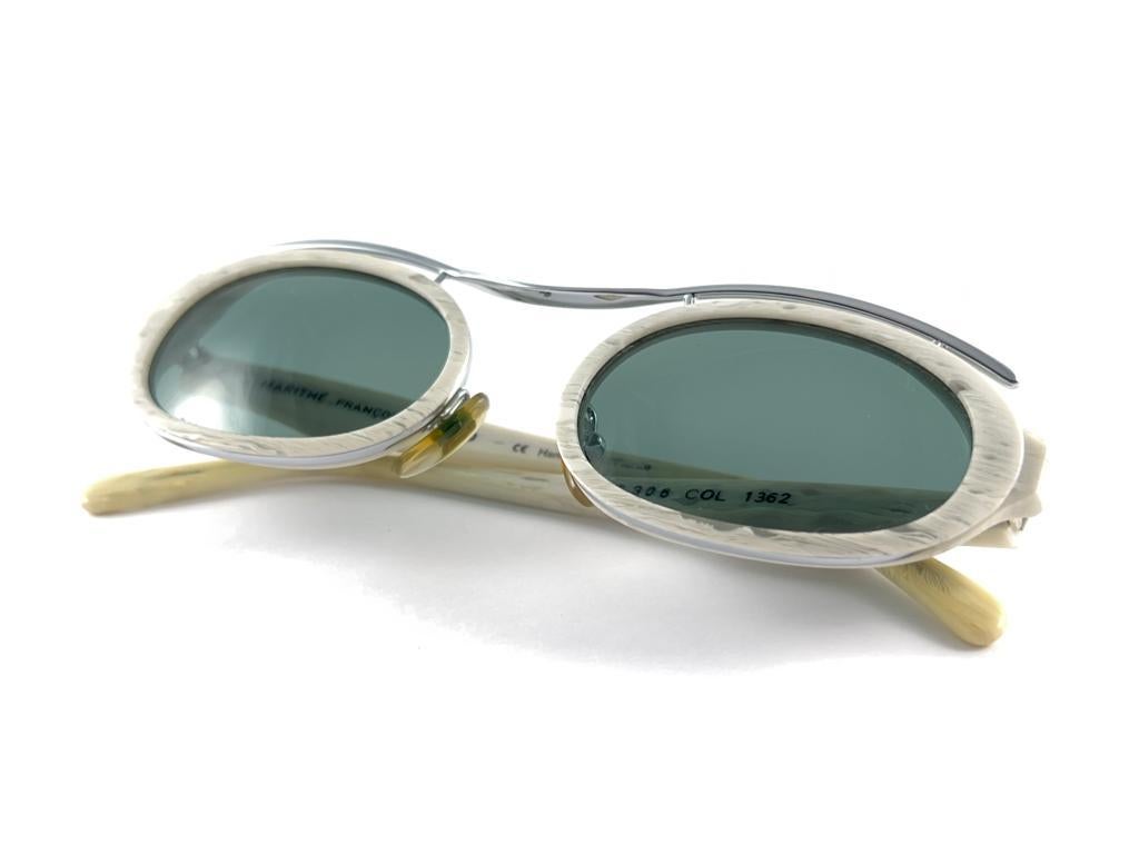 Vintage Marithe Francois Girbaud Oval Green Lenses 1980's Sunglasses France 8