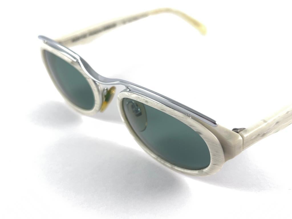 Women's or Men's Vintage Marithe Francois Girbaud Oval Green Lenses 1980's Sunglasses France