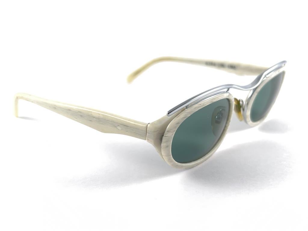 Vintage Marithe Francois Girbaud Oval Green Lenses 1980's Sunglasses France 1