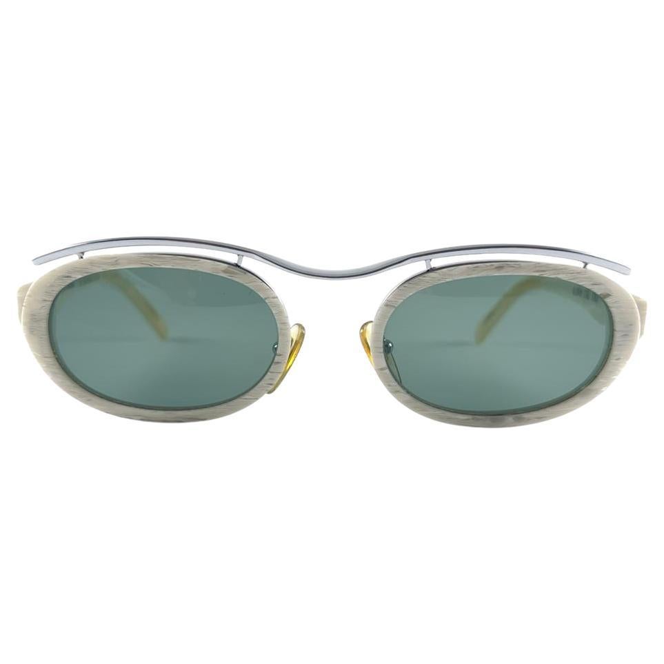 Vintage Marithe Francois Girbaud Oval Green Lenses 1980's Sunglasses France