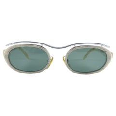Retro Marithe Francois Girbaud Oval Green Lenses 1980's Sunglasses France