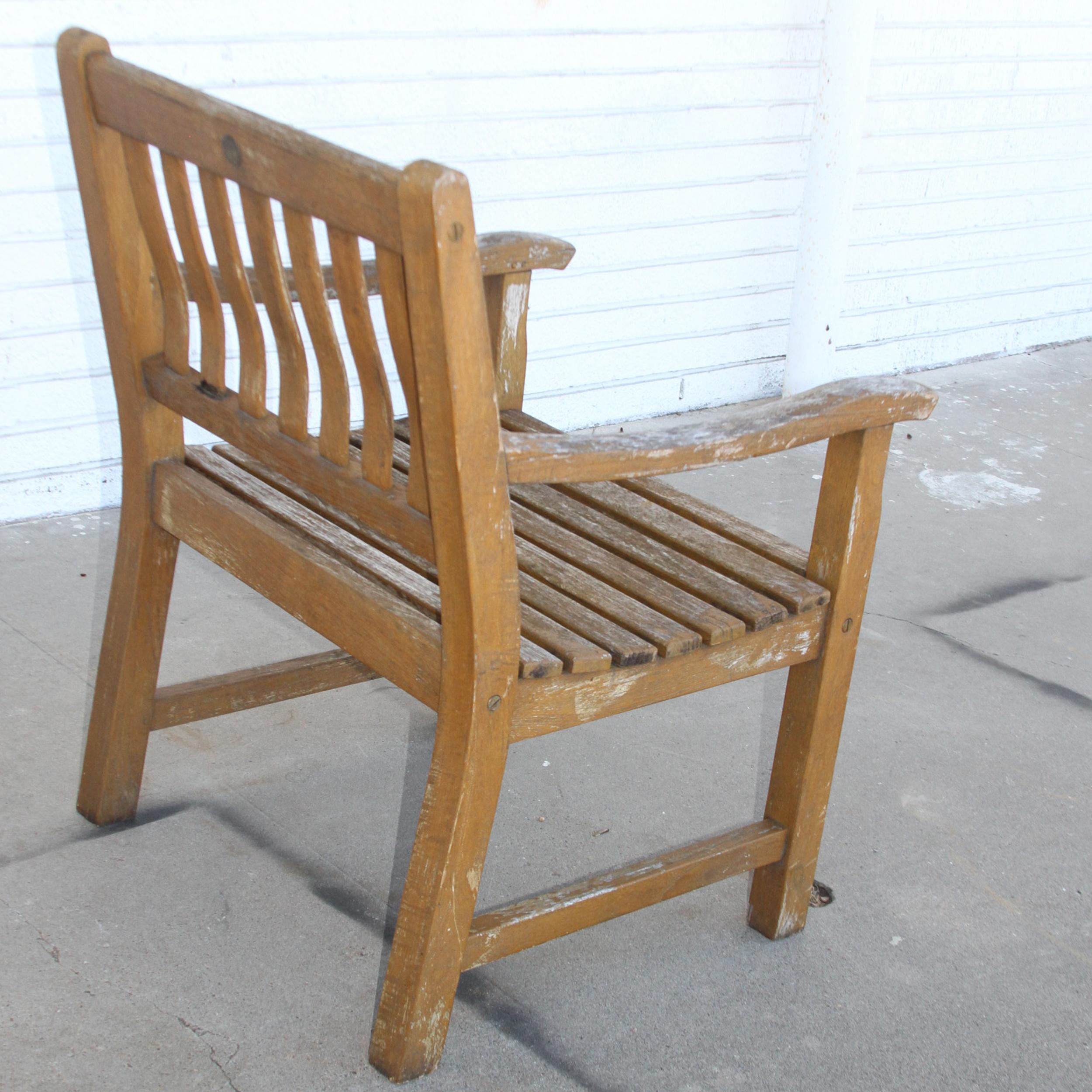 Vintage Maritime Heritage Bench Chair  In Good Condition For Sale In Pasadena, TX