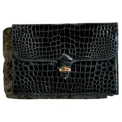 Vintage Mark Cross England Crocodile Clutch