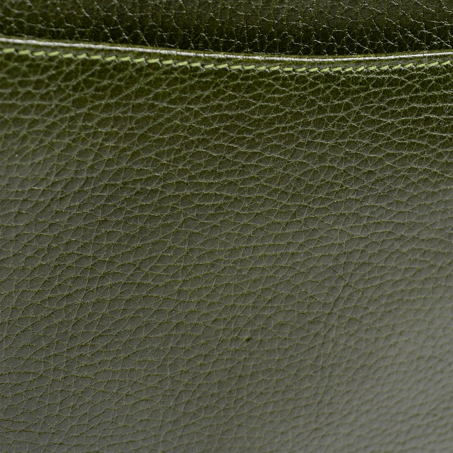 Vintage Mark Cross Green Pebble Leather Top Handle or Shoulder Bag 6