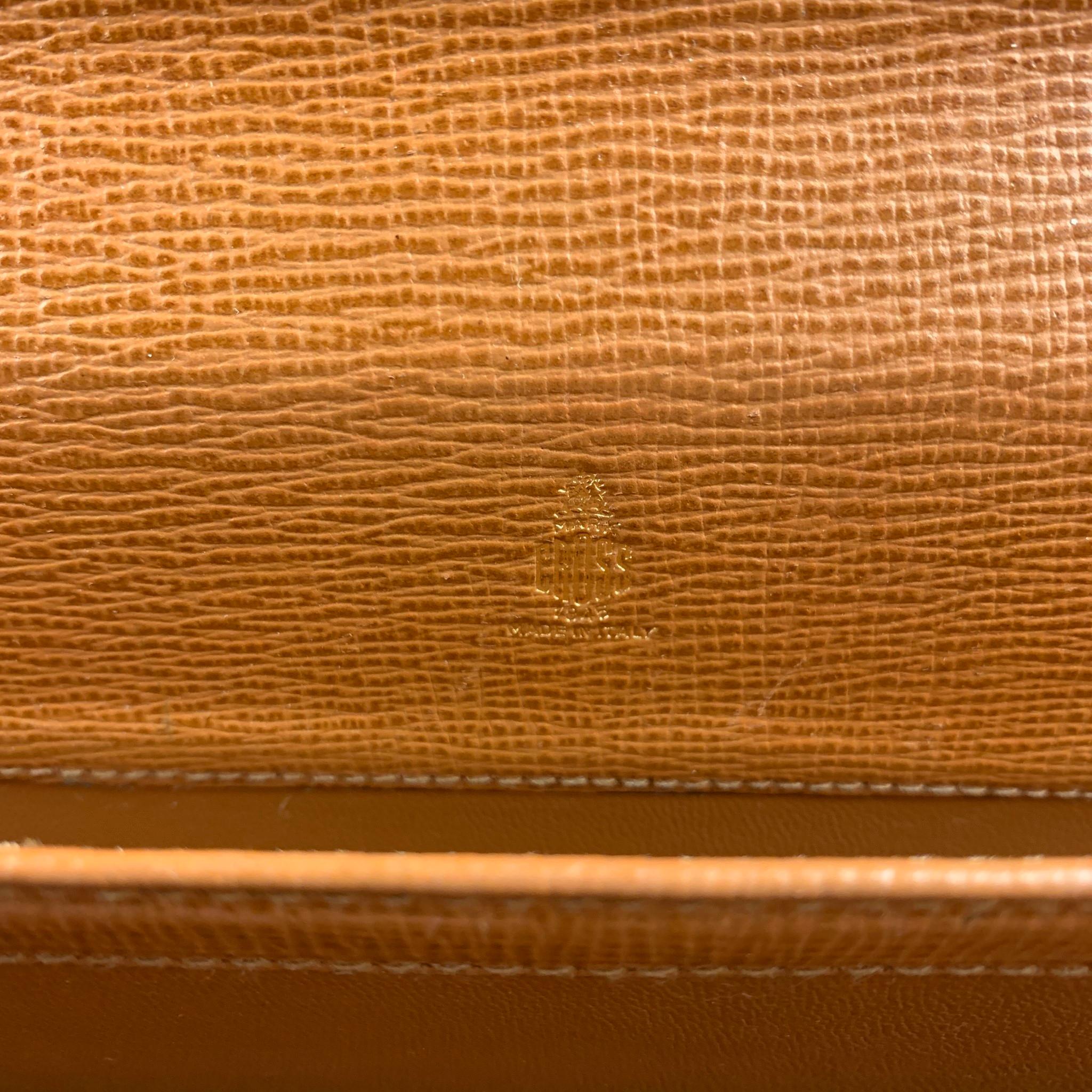 Brown Vintage MARK CROSS Tan Leather Brass Briefcase Bag