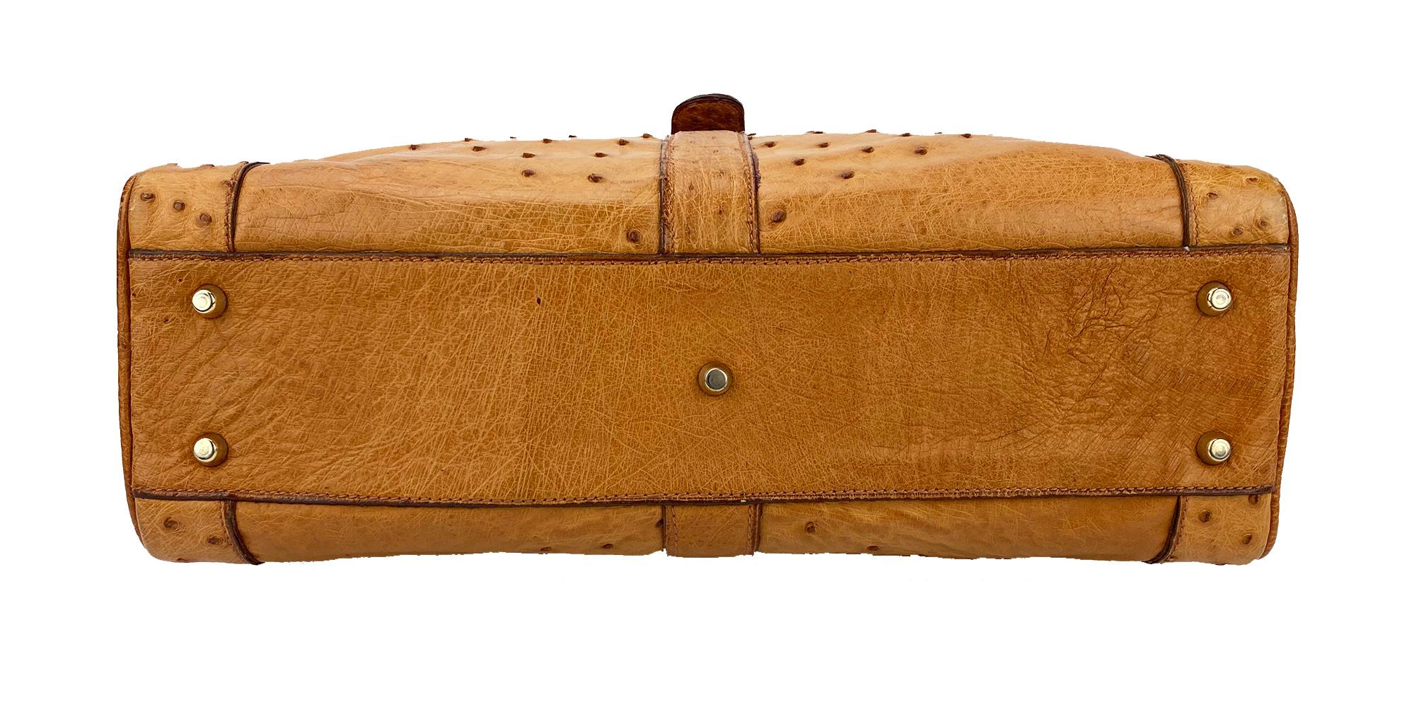 Bolso Vintage Mark Cross Tan Ostrich c1960s en venta 1