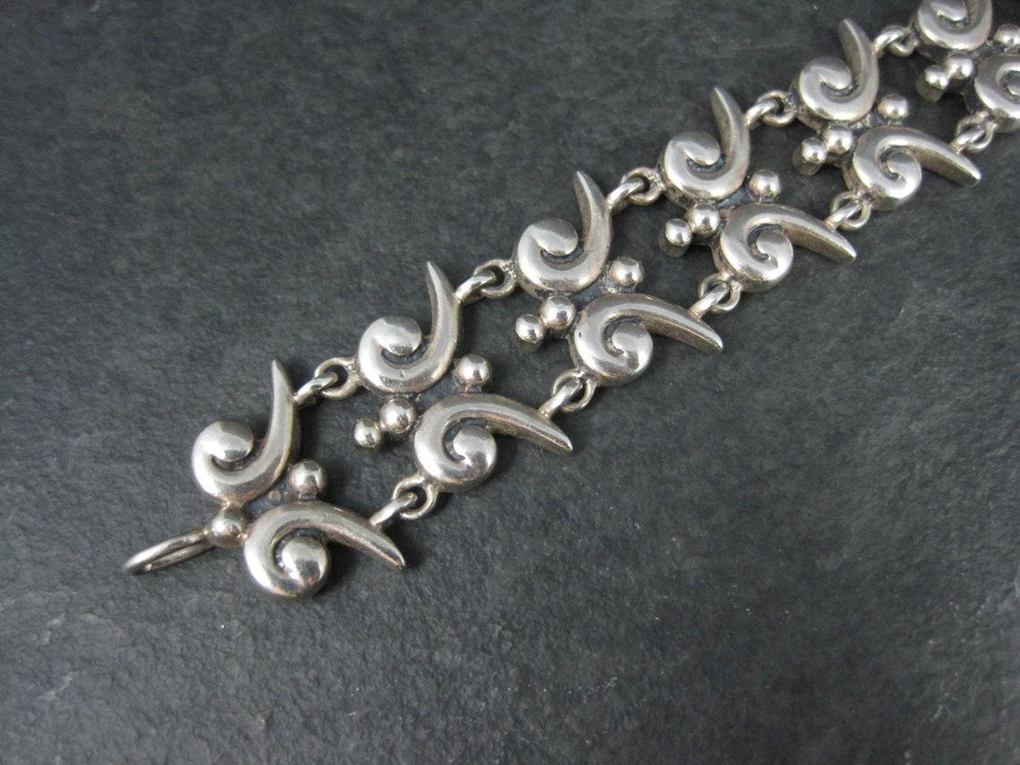 Vintage Mark Wasserman Samara Bracelet Sterling Silver 7 Inches In Good Condition For Sale In Webster, SD