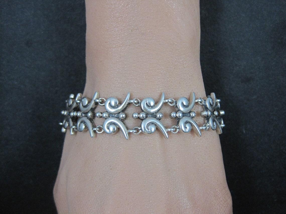 Vintage Mark Wasserman Samara Bracelet Sterling Silver 7 Inches For Sale 3