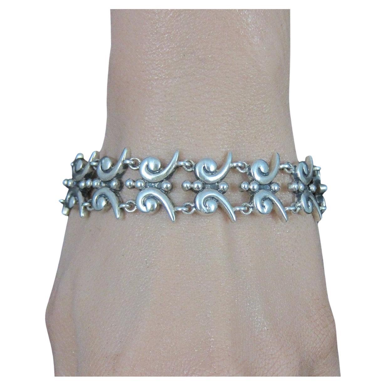 Vintage Mark Wasserman Samara Bracelet Sterling Silver 7 Inches