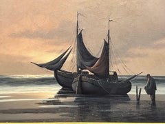 Vintage Marl Martens Maritime Scene, Seascape Oil Painting