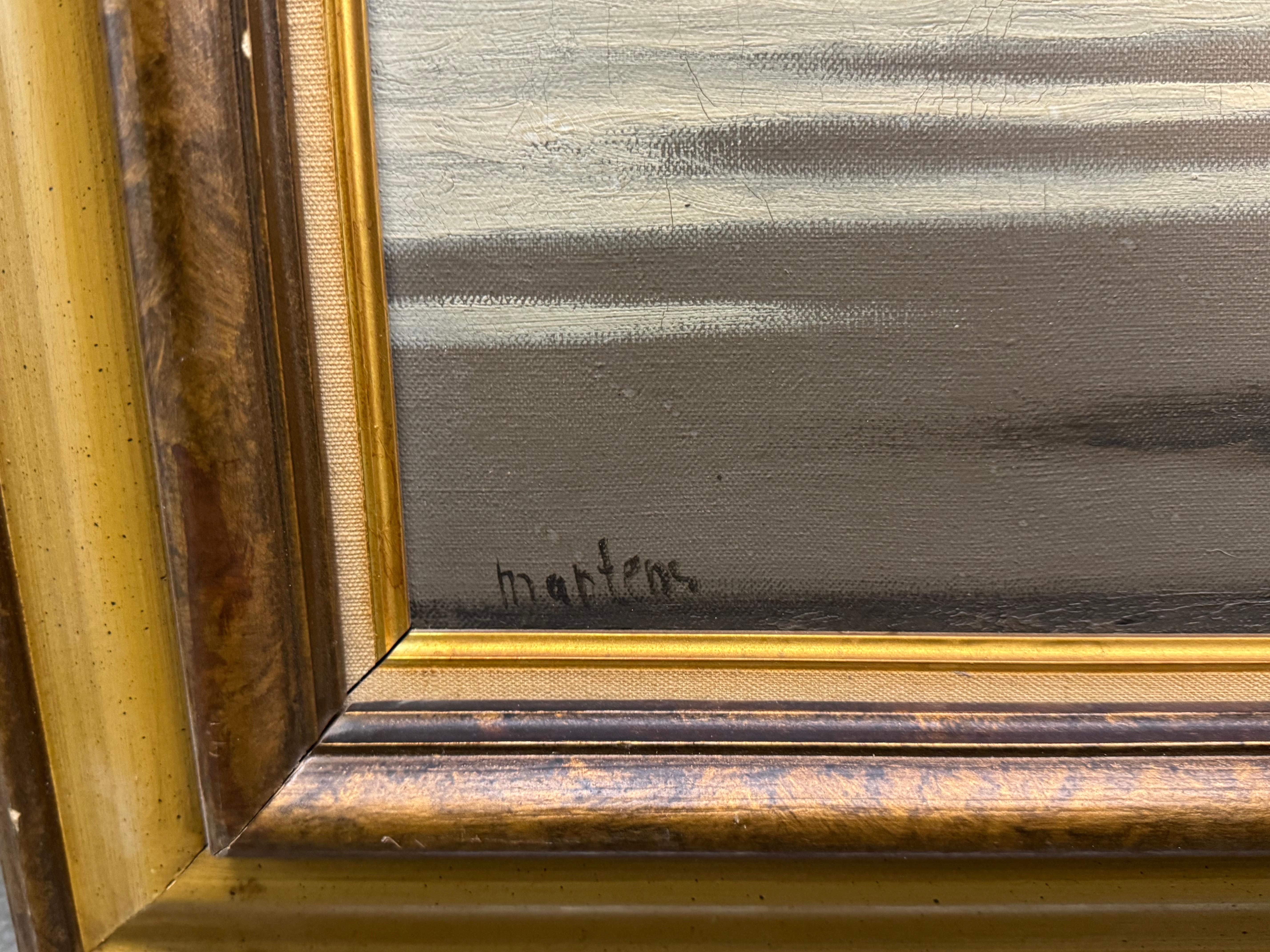 20th Century Vintage Marl Martens Maritime Scene, Seascape Oil Painting For Sale