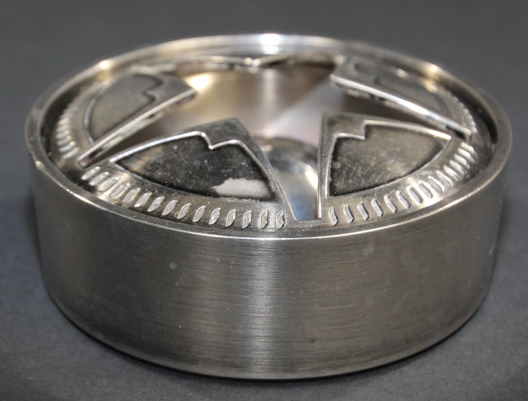 Vintage Marlboro Texas Lone Star Stainless Steel Ashtray with Lid For