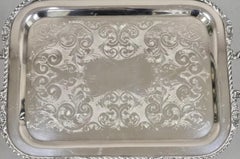 Vintage Marlboro Victorian Style Silver Plated Butlers Serving Platter Tray