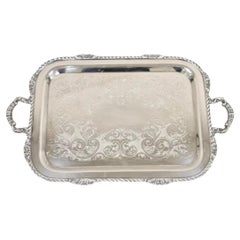 Vintage Marlboro Victorian Style Silver Plated Butlers Serving Platter Tray