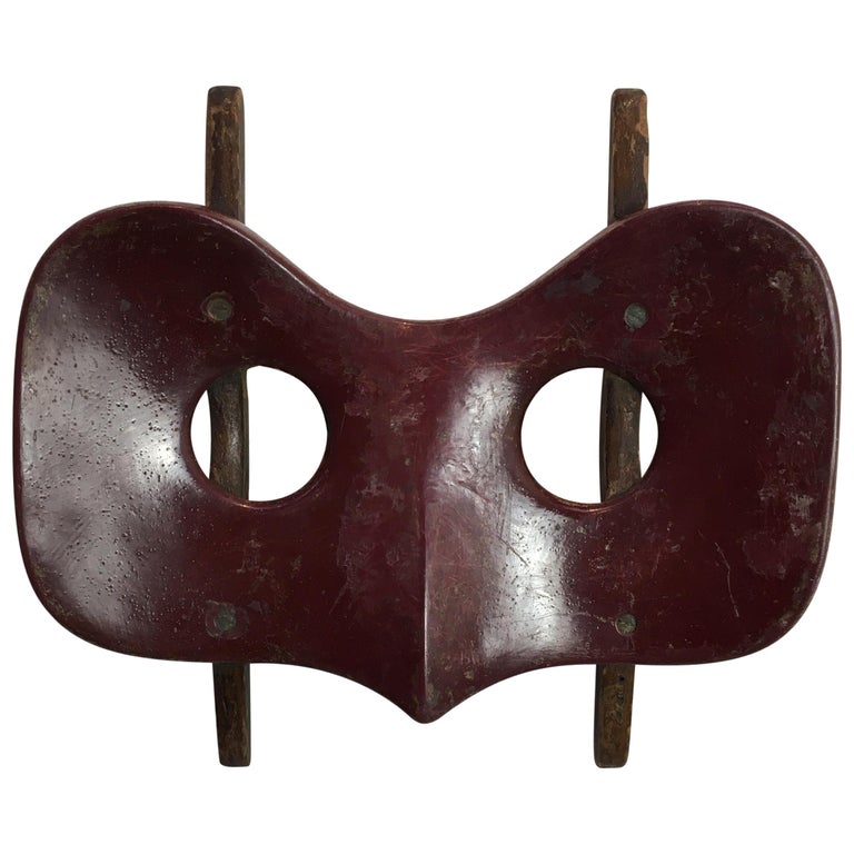 Vintage Maroon Sculptural Wall Hanging Found Object Melbourne 1940s For Sale