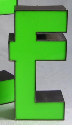 Vintage Marquee Neon Box Letter E -Art Deco- Neon channel letter - Advertisement