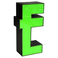Vintage Marquee Neon Box Letter E -Art Deco- Neon channel letter - Advertisement