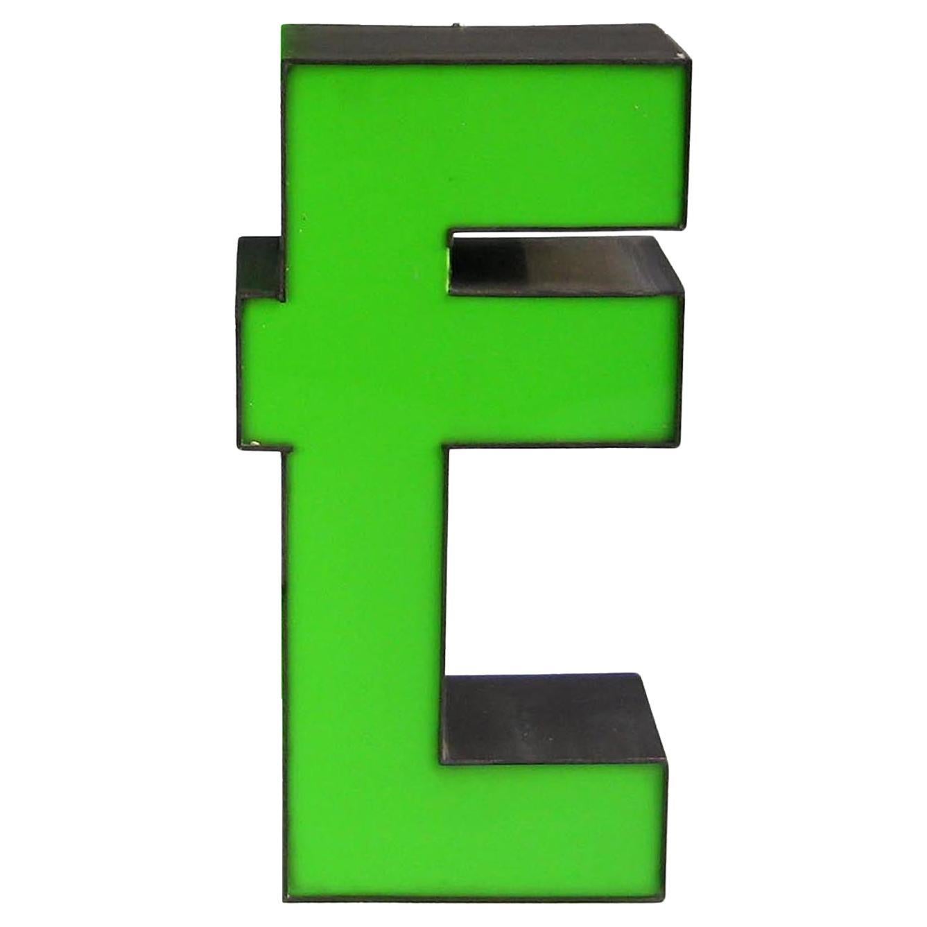 Vintage Marquee Neon Box Letter E -Art Deco- Neon channel letter ...
