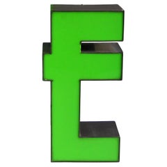 Vintage Marquee Neon Box Letter E -Art Deco- Neon channel letter - Advertisement