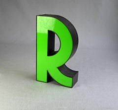 Vintage Marquee Neon Box Letter R -Art Deco- Neon channel letter - Advertisement