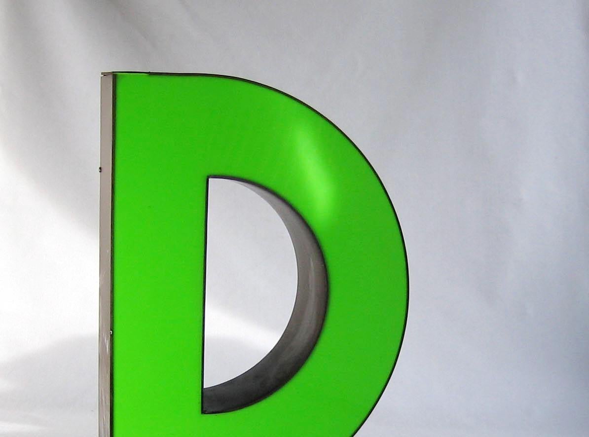 Vintage Marquee Neon Box Letter R -Art Deco- Neon channel letter ...