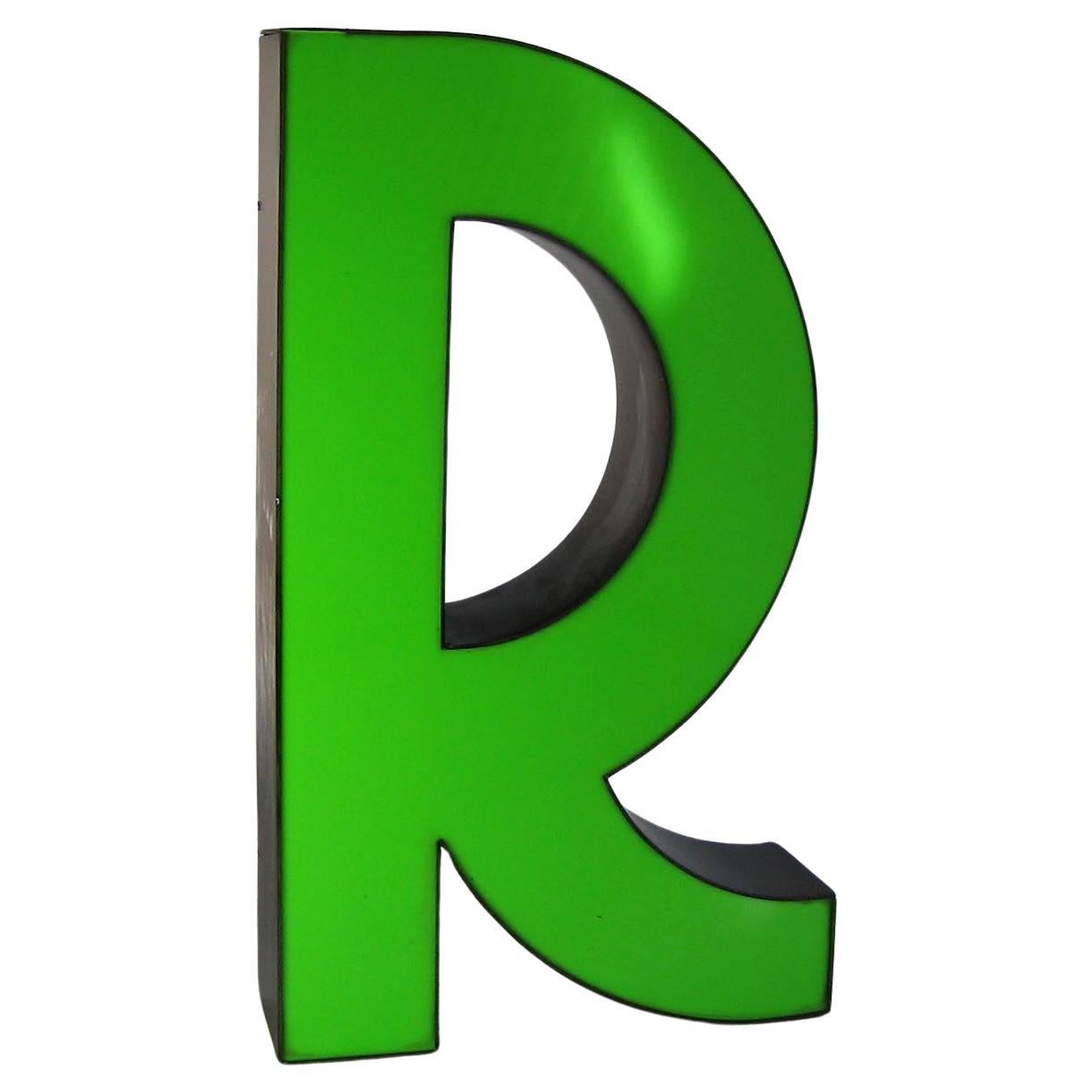 Marquee Neon Box Letter R -Art Deco- Neon channel letter - Advertisement en vente