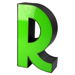 Vintage Marquee Neon Box Letter R -Art Deco- Neon channel letter - Advertisement