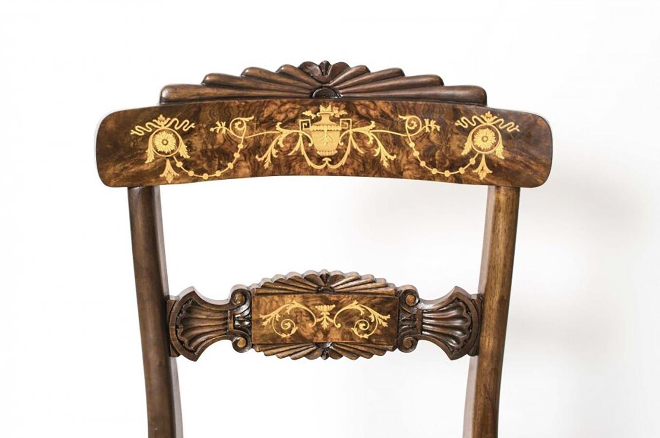 Vintage Marquetry Burr Walnut Extending Dining Table & 16 Chairs 20th C 14