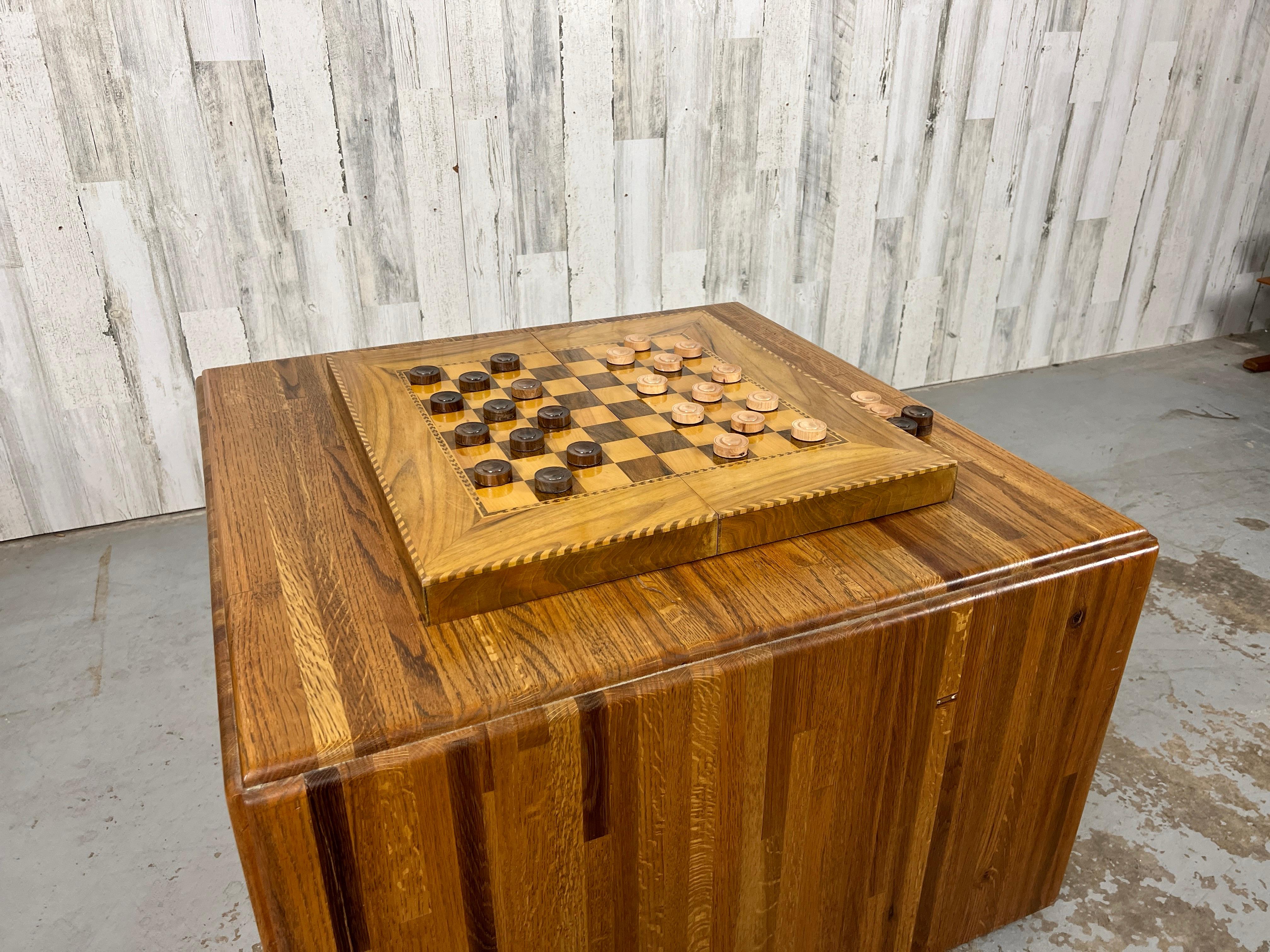 Vintage Marquetry Checker board  For Sale 2