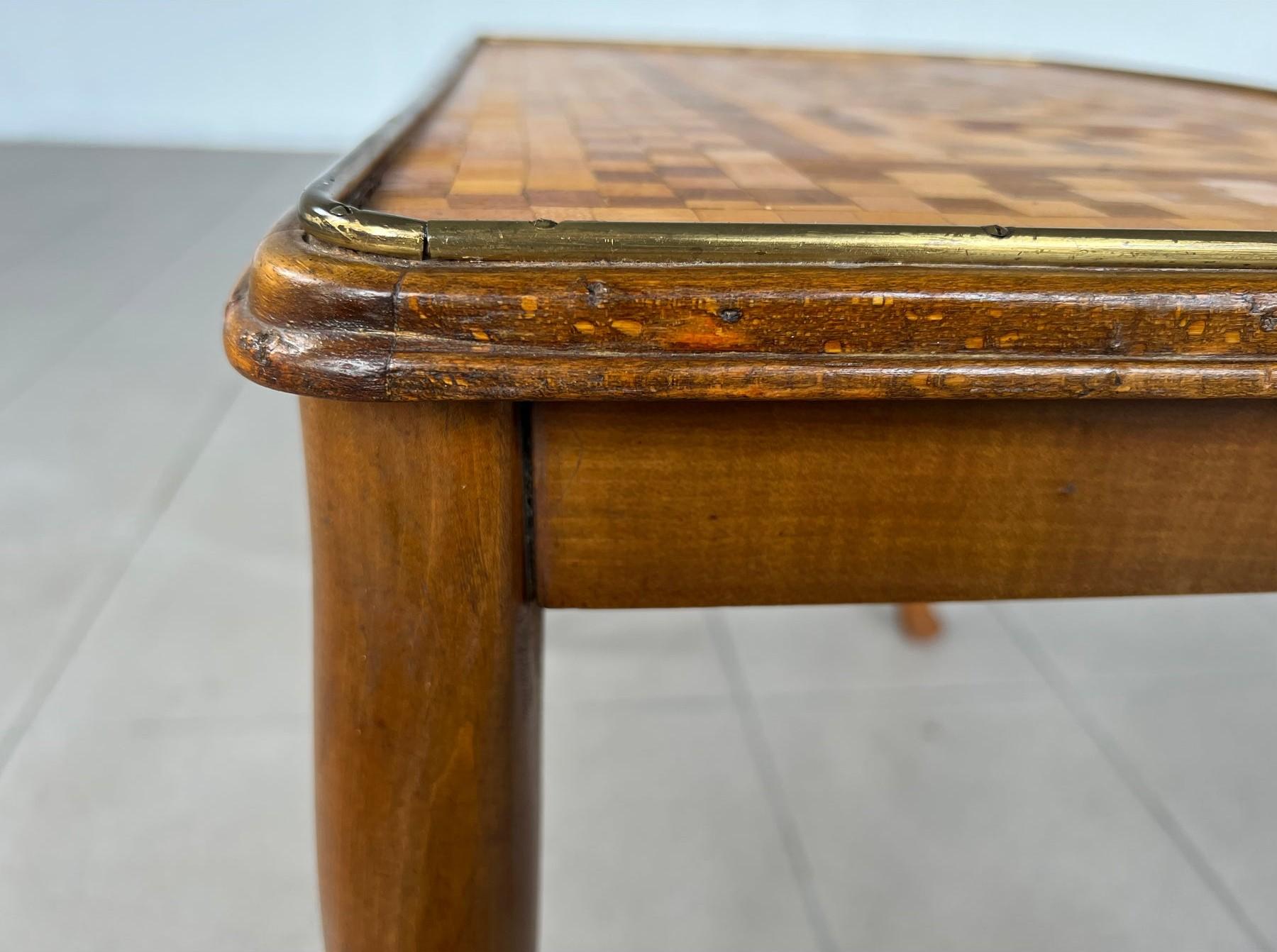 Vintage Marquetry Coffee Side Table For Sale 2