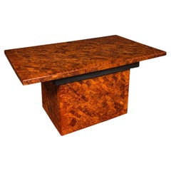 Vintage Marquetry Coffee Table, English Burr Yew, Art Deco, Modern, Circa 1940