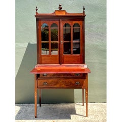 Vintage Marquetry Secretary Desk